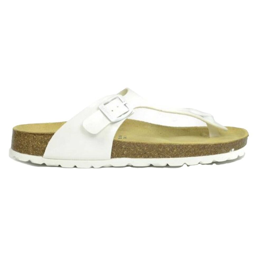 Sanosan Womens/Ladies Geneve Lacquered Leather Sandals / White/Brown